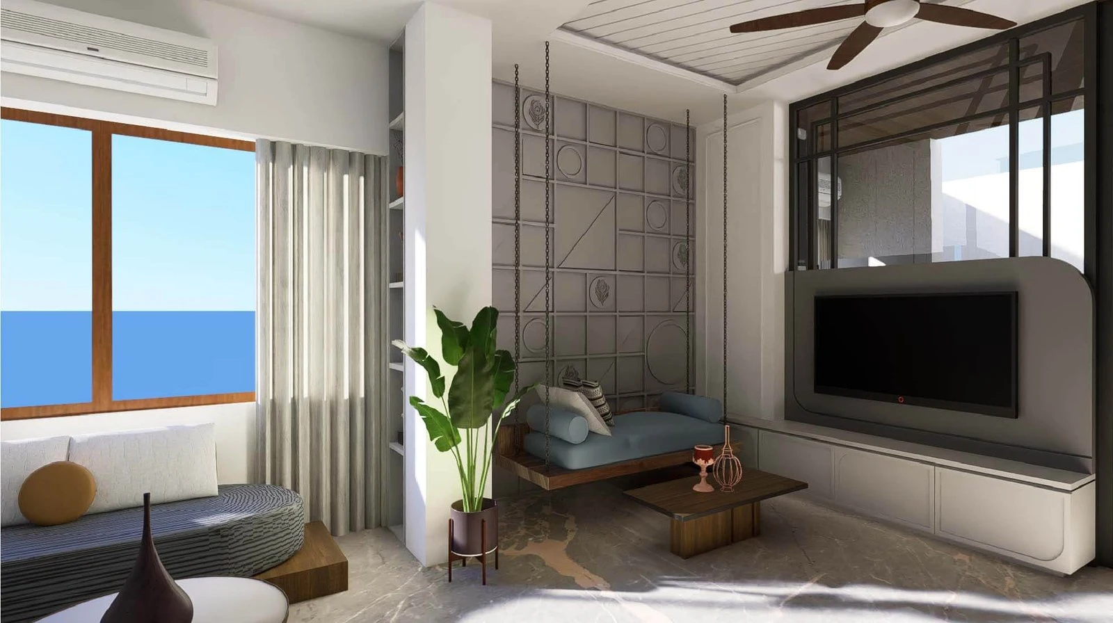 Space Grid's finished living room design visualisation